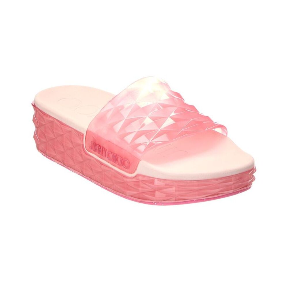 Jimmy Choo Diamond/F Rubber Slide, Pink